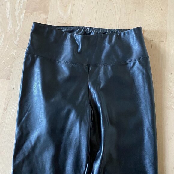 CATHERINE Malandrino BNWOT Black Faux Leather Tights Pants Sz Medium New Pull On - Picture 4 of 8